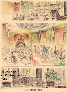 Dessins, peintures, gravures, tableaux de maisons closes avant 1946, french history of brothels, bordello
